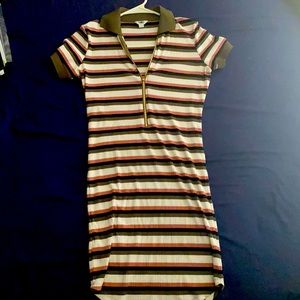 Multi-striped “body con” dress